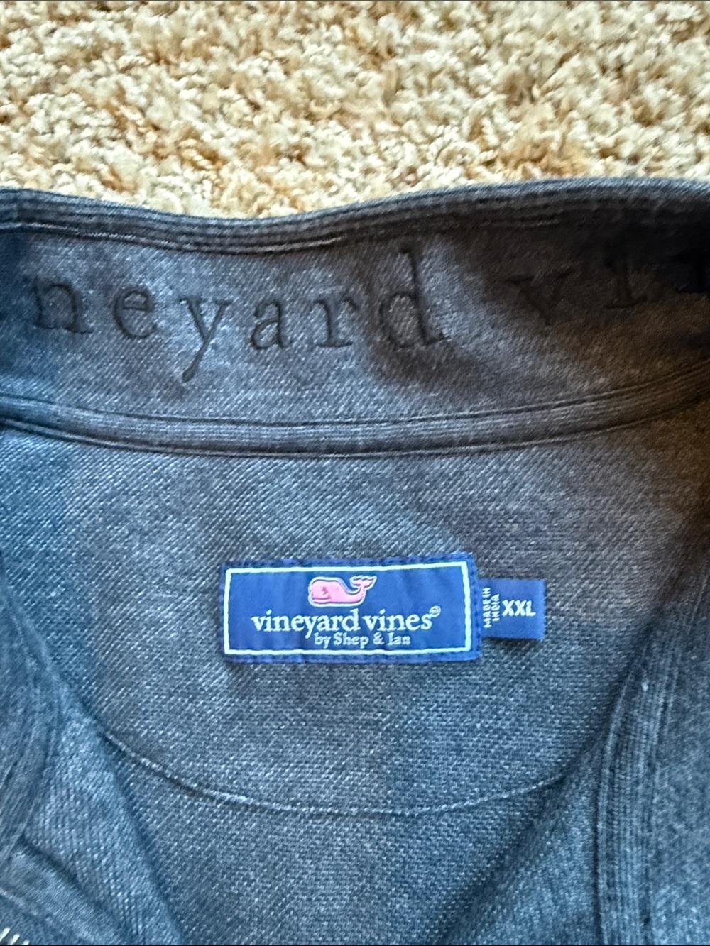Vineyard Vines Men's Half-Zip Pullover - Charcoal - Picture 2 of 2